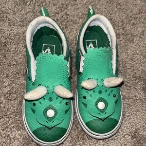 Vans Green Dinosaur Kids Shoes 10c